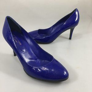Sergio Rossi 39 EU 9US Royal Blue Leather 3" Heels Pumps Shoes Made in Italy